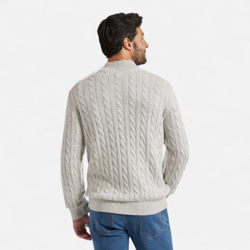 Élan Urbain™ | Pull à demi-zip en maille torsadée pour homme