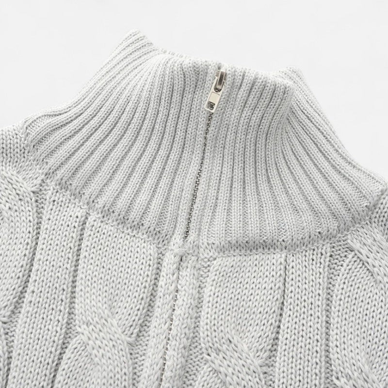 Élan Urbain™ | Pull à demi-zip en maille torsadée pour homme