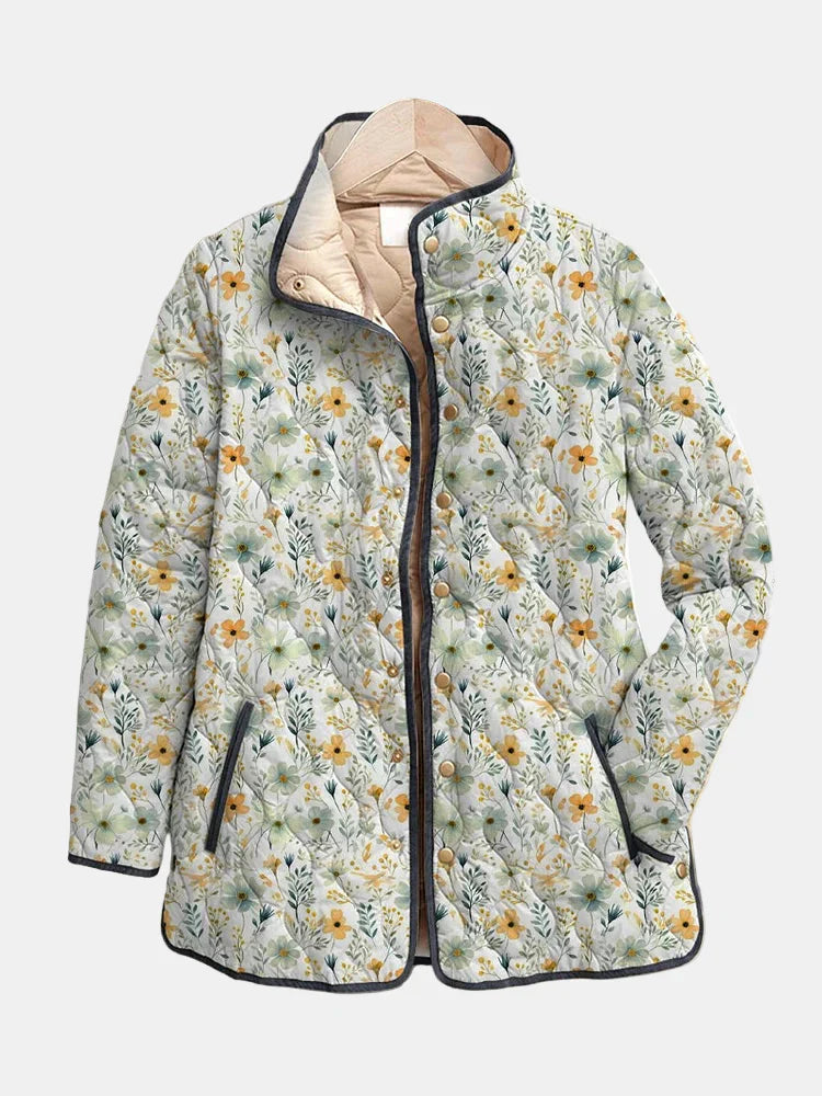Élan Urbain™ | Manteau matelassé imprimé floral délicieux