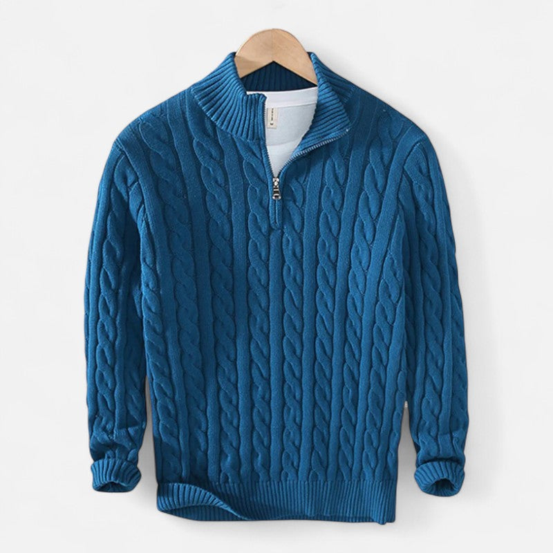 Élan Urbain™ | Pull à demi-zip en maille torsadée pour homme