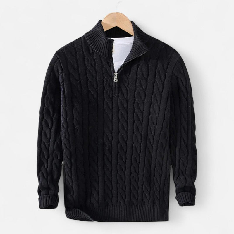 Élan Urbain™ | Pull à demi-zip en maille torsadée pour homme