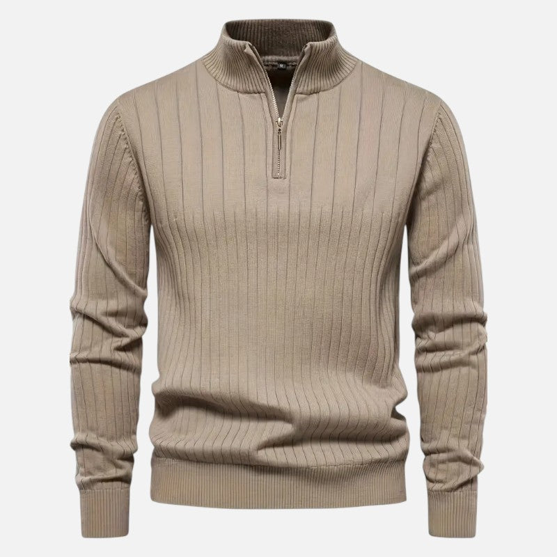 Élan Urbain™ | Pull en maille côtelée à demi-zip pour homme