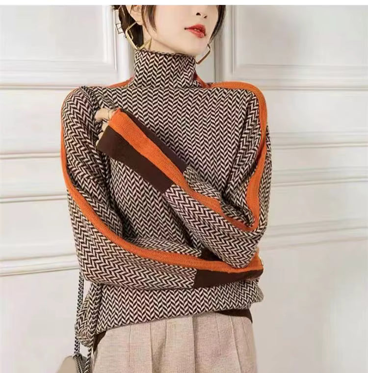 Élan Urbain™ | Col Roulé Luxe en Herringbone