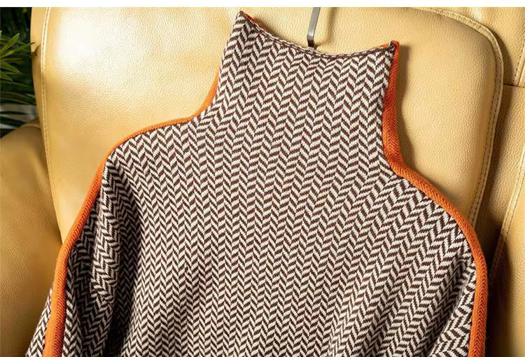 Élan Urbain™ | Col Roulé Luxe en Herringbone