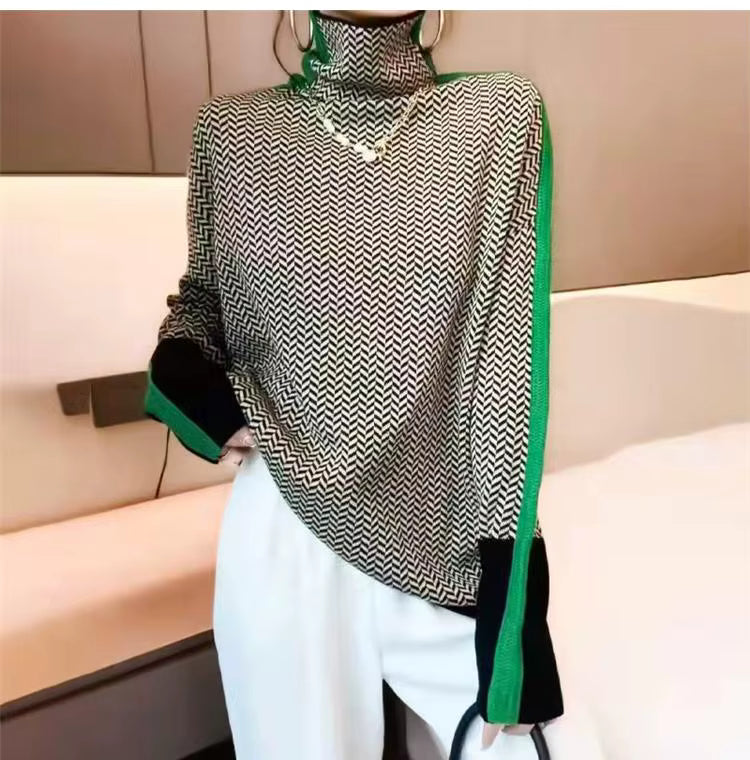 Élan Urbain™ | Col Roulé Luxe en Herringbone