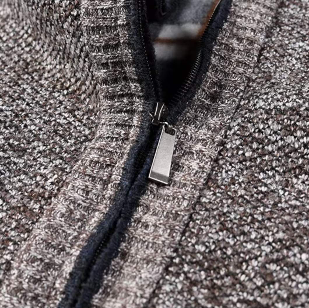 Élan Urbain™ – Gilet Zippé Hiver Doublé Polaire – Chaleur, Confort & Style Classique