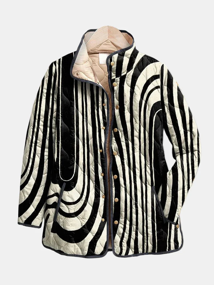 Élan Urbain™ | Veste Matelassée Décontractée avec Design Géométrique Abstrait