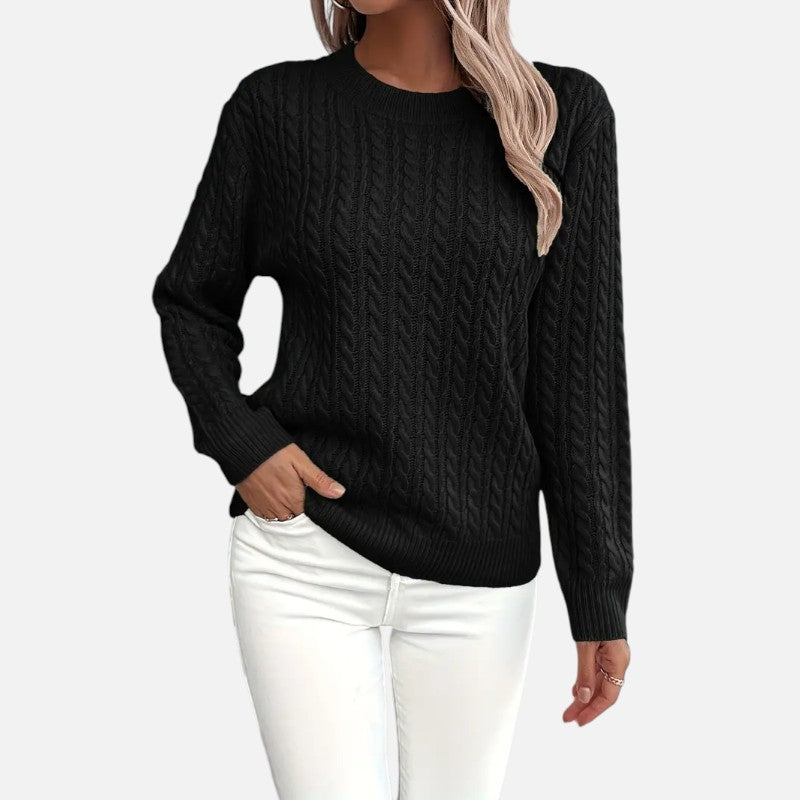 Élan Urbain™ | Pull à col rond et manches longues en maille torsadée pour femme