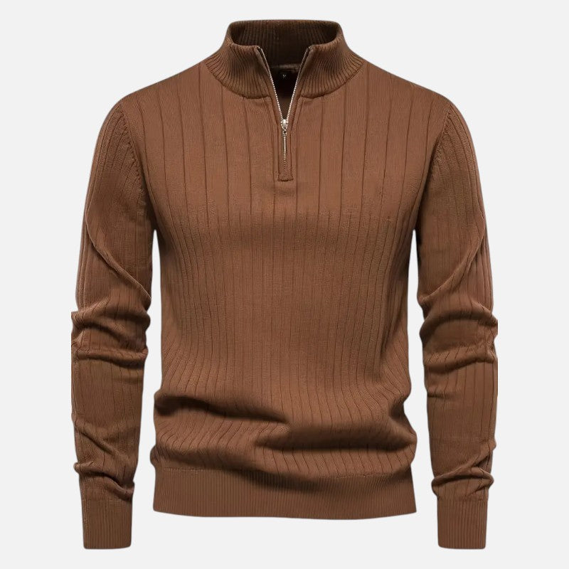 Élan Urbain™ | Pull en maille côtelée à demi-zip pour homme