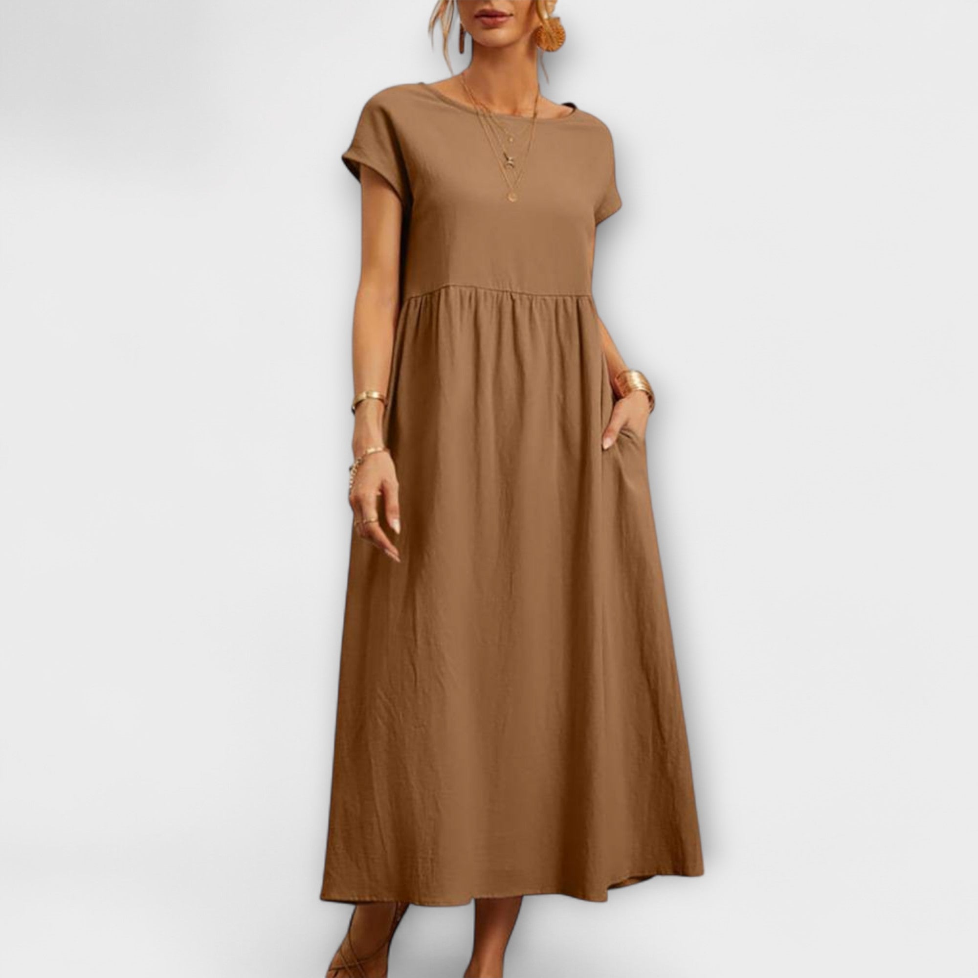 Élan Urbain™ | Robe Élégante à Encolure Ronde sans Manches pour Femmes