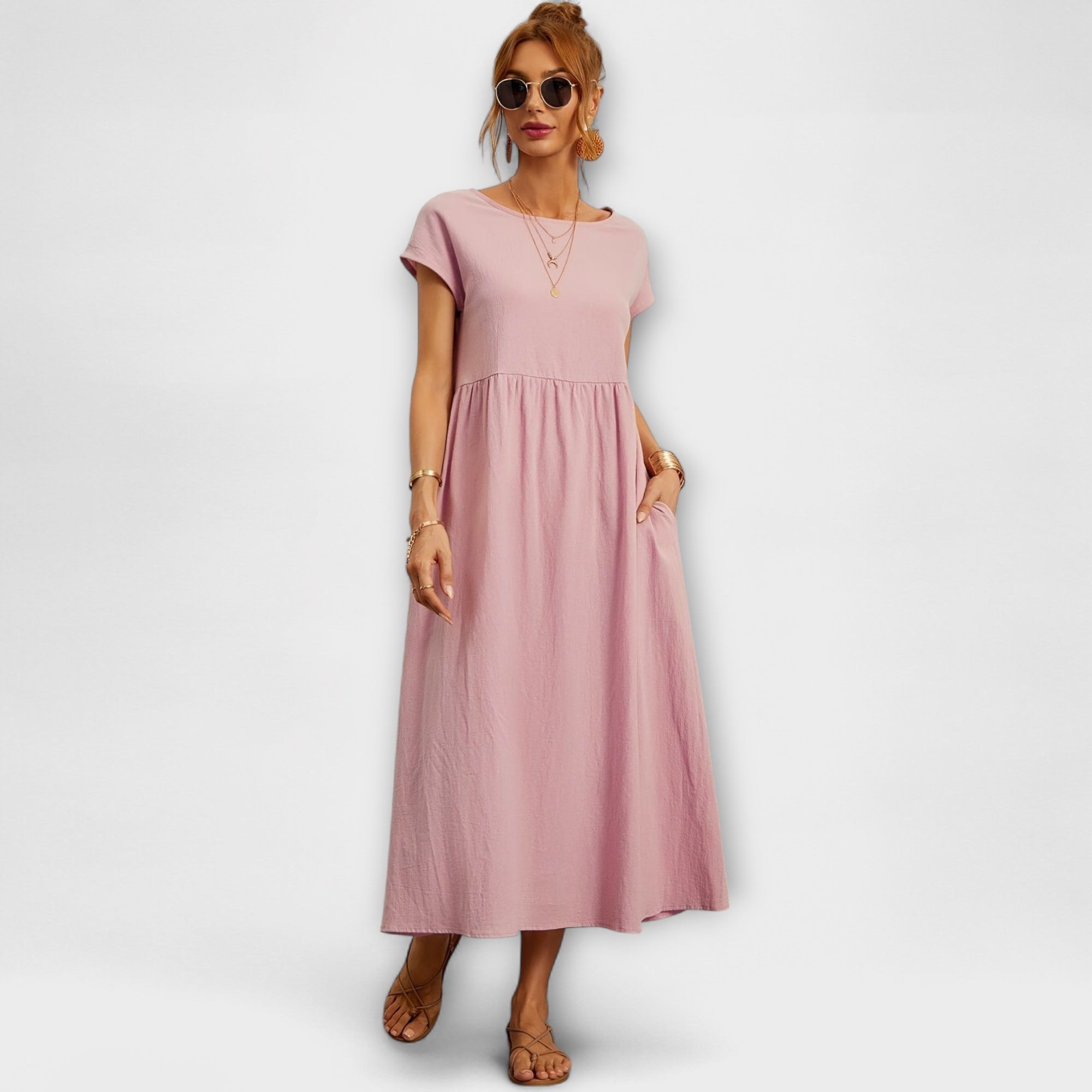 Élan Urbain™ | Robe Élégante à Encolure Ronde sans Manches pour Femmes