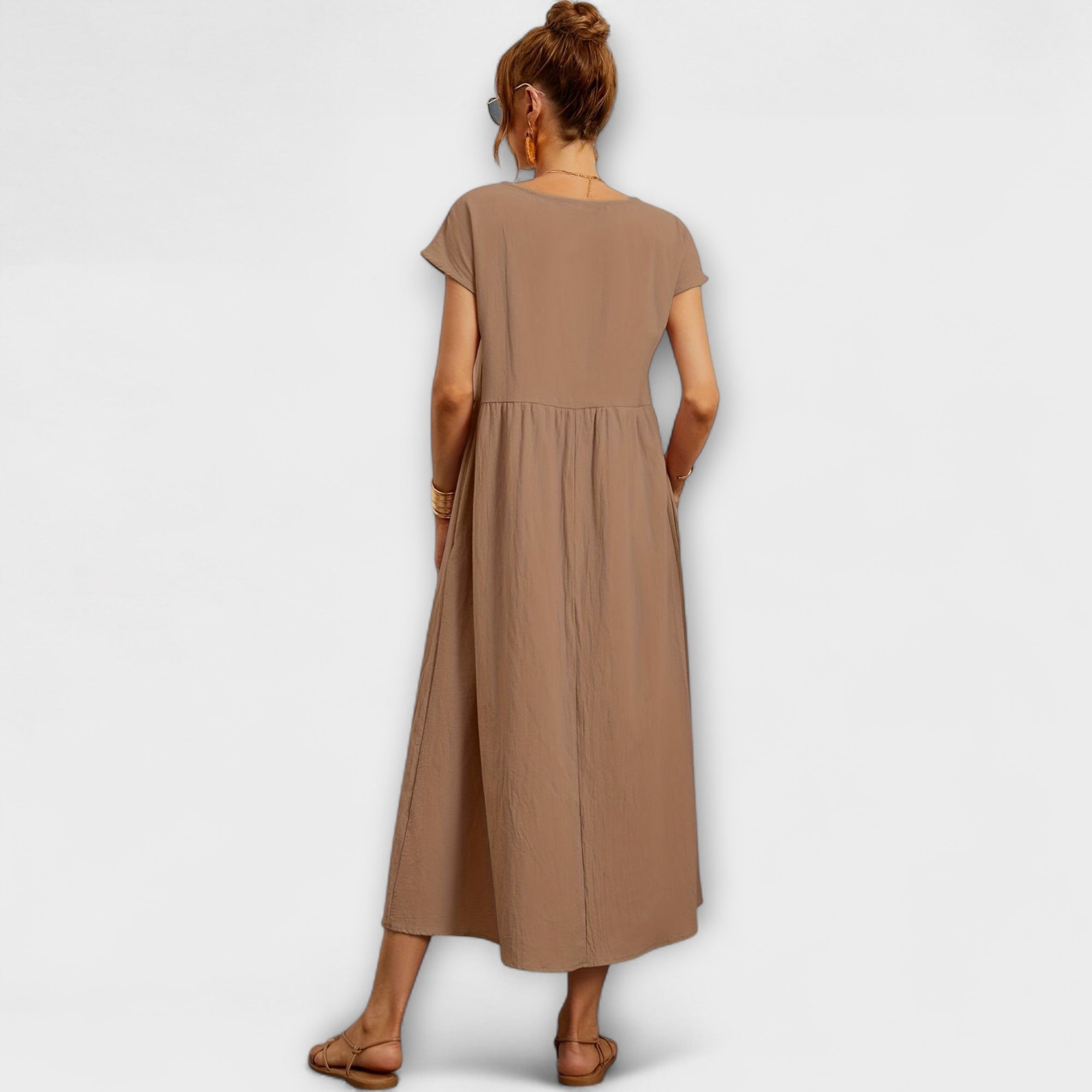 Élan Urbain™ | Robe Élégante à Encolure Ronde sans Manches pour Femmes
