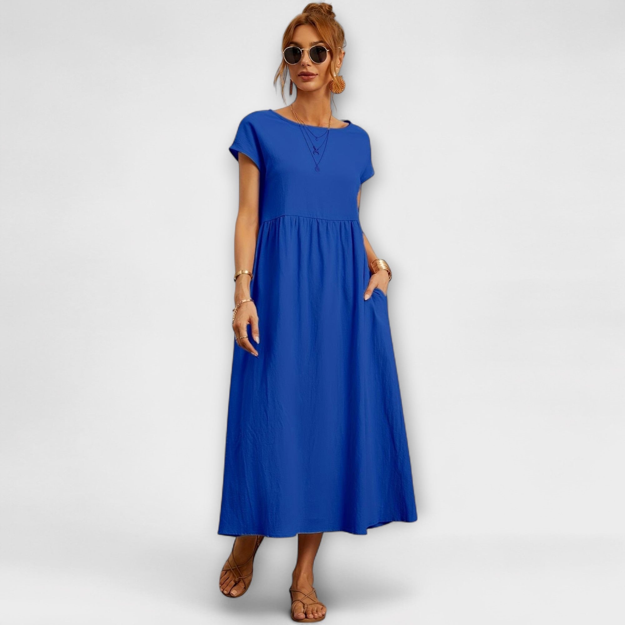 Élan Urbain™ | Robe Élégante à Encolure Ronde sans Manches pour Femmes