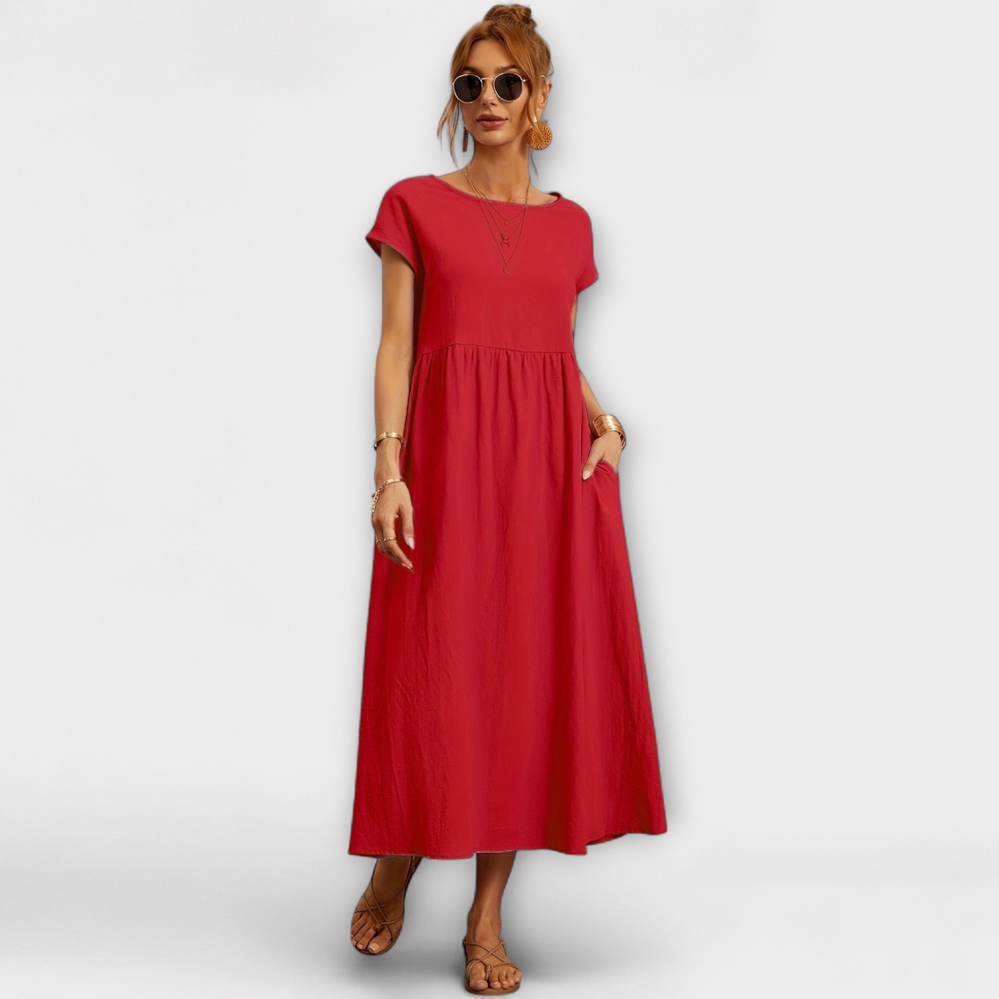 Élan Urbain™ | Robe Élégante à Encolure Ronde sans Manches pour Femmes