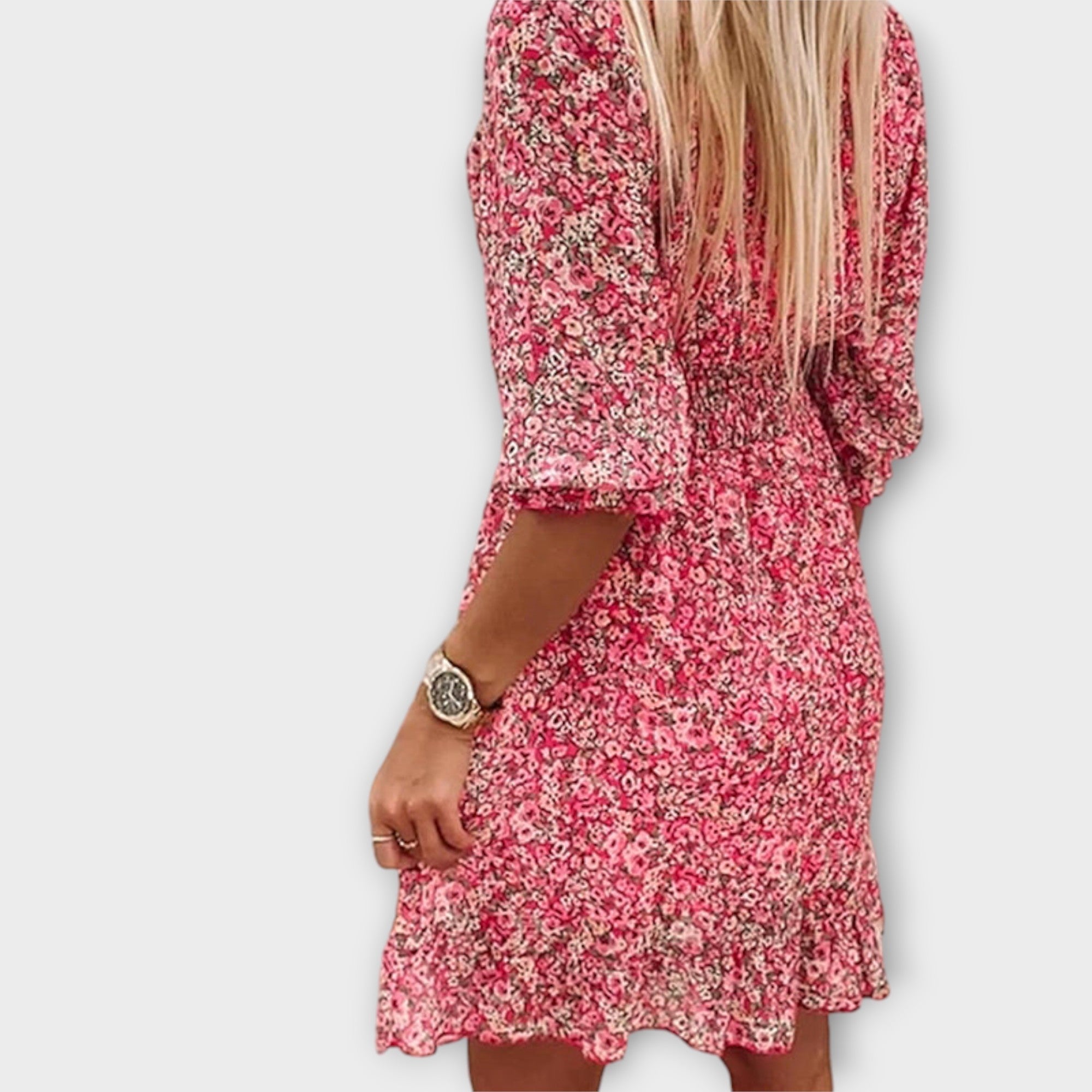 Élan Urbain™ | Robe Fleurie à Manches Bouffantes pour Femmes