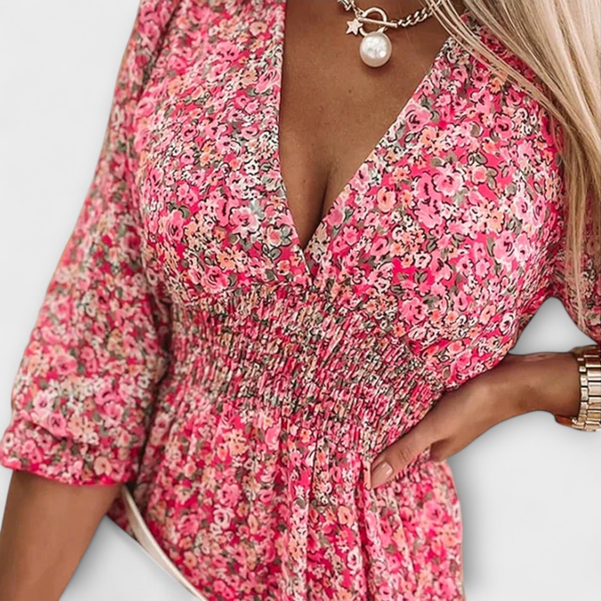 Élan Urbain™ | Robe Fleurie à Manches Bouffantes pour Femmes