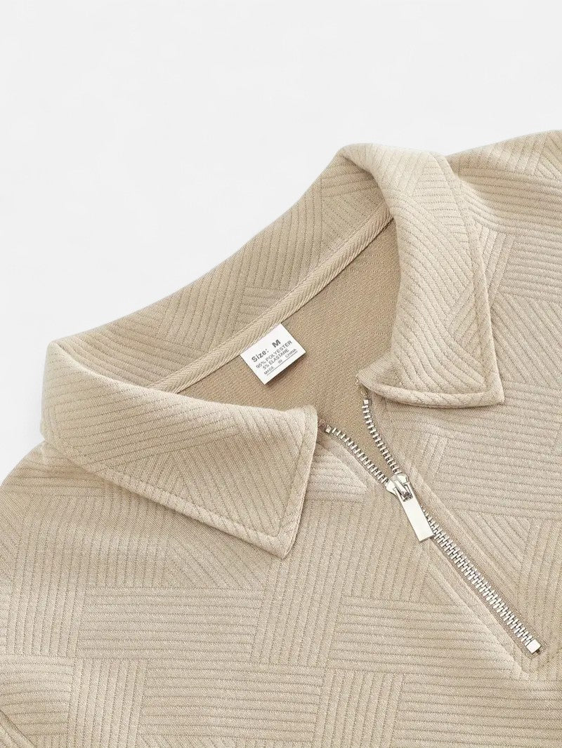 Élan Urbain™ | Sweat-shirt décontracté à col zippé et rayures pour homme