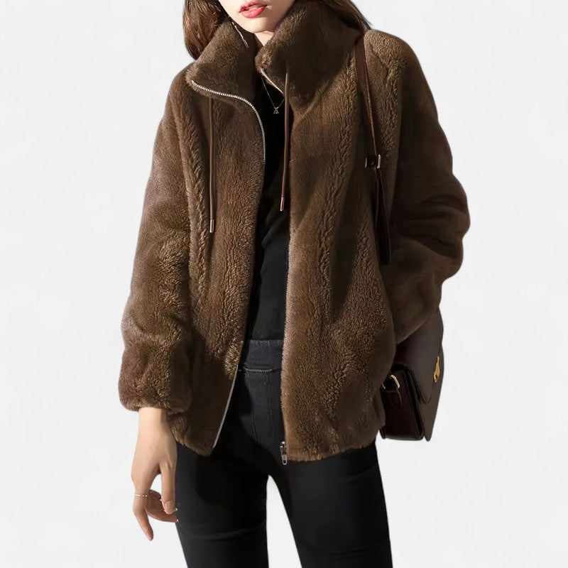 Élan Urbain™ | Manteau teddy à cordon à serrer pour femme