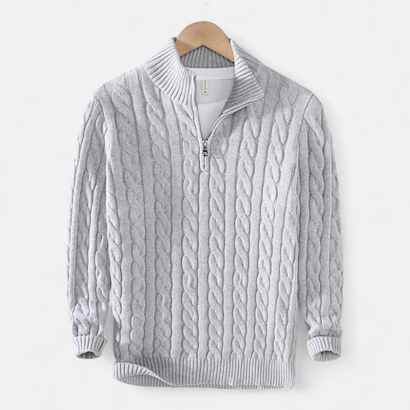 Élan Urbain™ | Pull à demi-zip en maille torsadée pour homme