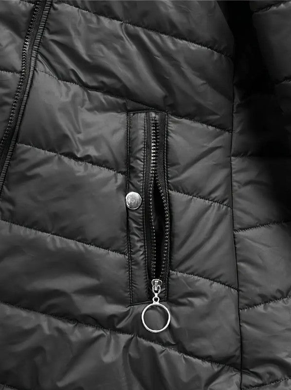 Élan Urbain™ | Doudoune à capuche zippée, doublée de fourrure synthétique pour femme