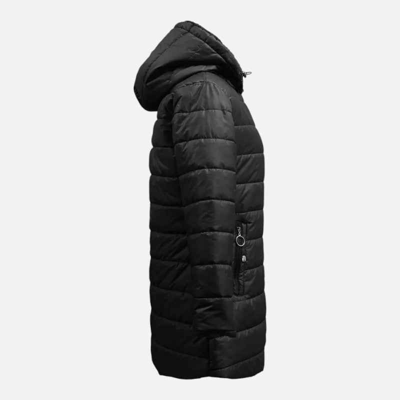 Élan Urbain™ | Doudoune à capuche zippée, doublée de fourrure synthétique pour femme