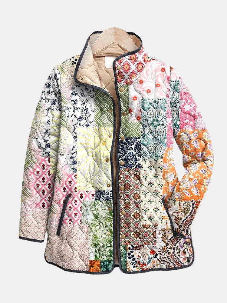 Élan Urbain™ | Veste matelassée décontractée à imprimé floral