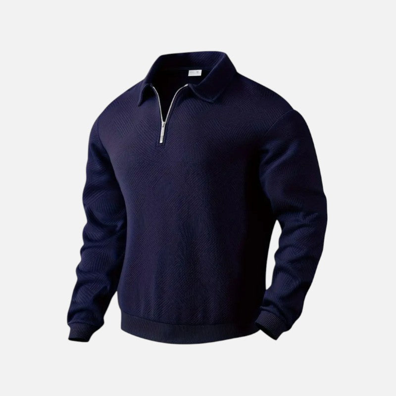 Élan Urbain™ | Sweat-shirt décontracté à col zippé et rayures pour homme