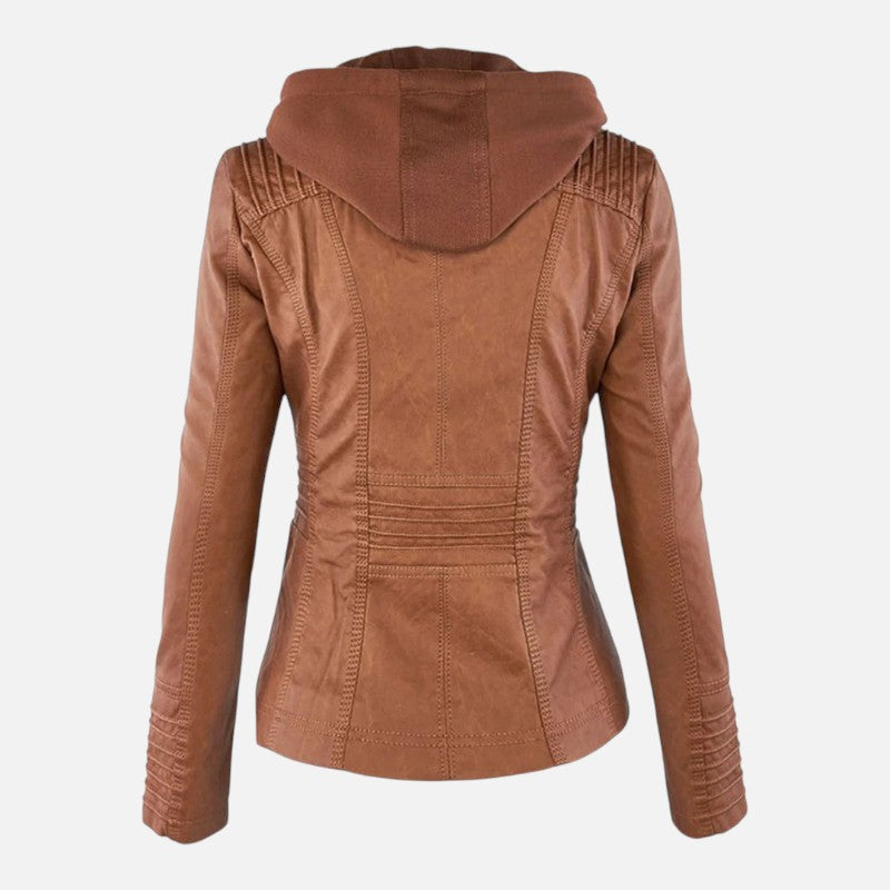 Élan Urbain™ | Veste en Cuir avec Capuche