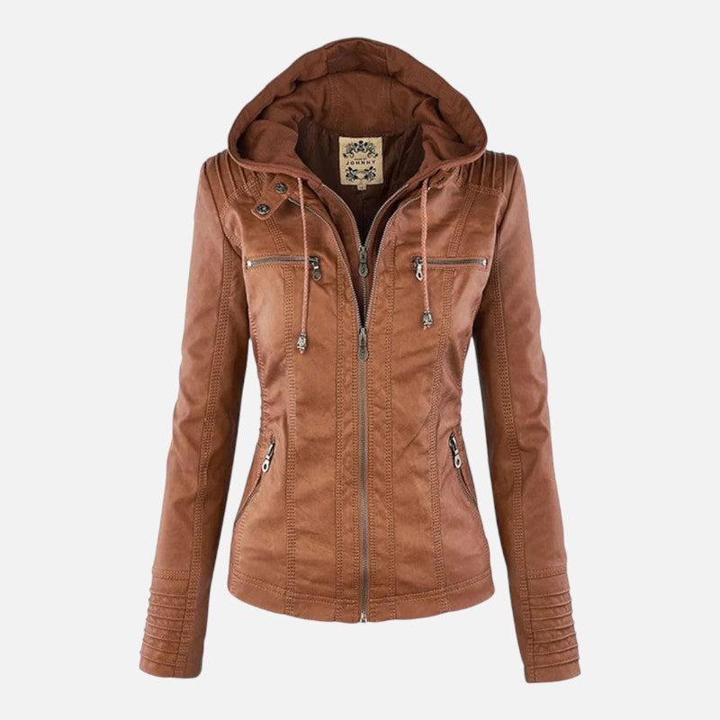 Élan Urbain™ | Veste en Cuir avec Capuche
