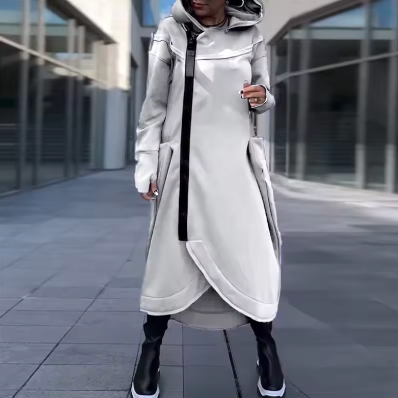 Élan Urbain™ | Sweat Long Avec Capuche Et Zip En Materiaux Légers Et Respirants