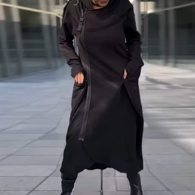 Élan Urbain™ | Sweat Long Avec Capuche Et Zip En Materiaux Légers Et Respirants