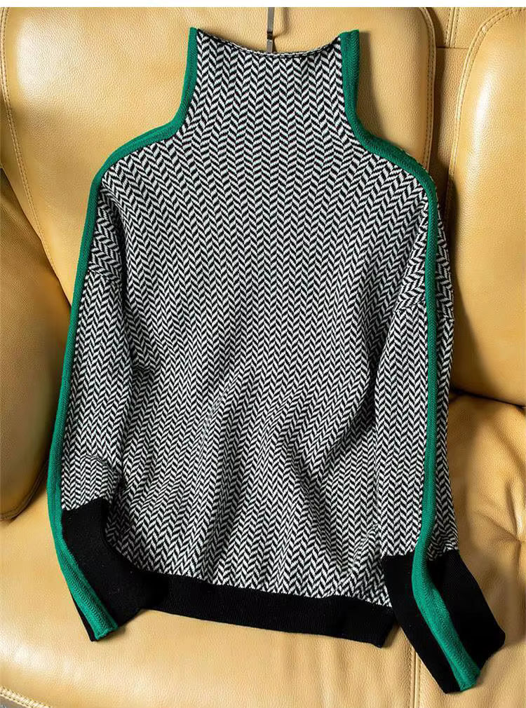 Élan Urbain™ | Col Roulé Luxe en Herringbone