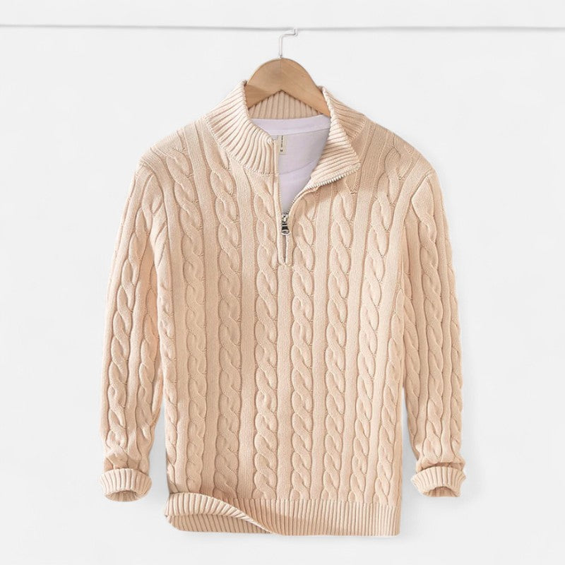 Élan Urbain™ | Pull à demi-zip en maille torsadée pour homme