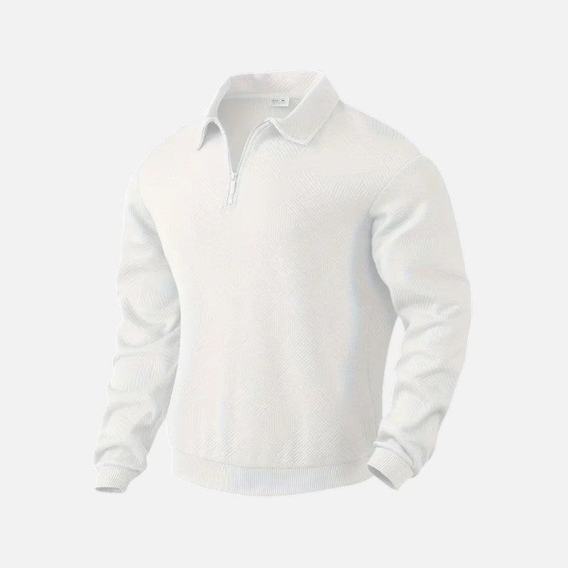 Élan Urbain™ | Sweat-shirt décontracté à col zippé et rayures pour homme