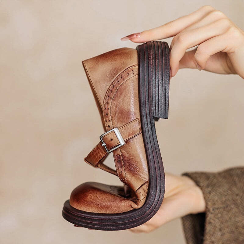 Élan Urbain™ | Élégantes Mary Janes en Cuir