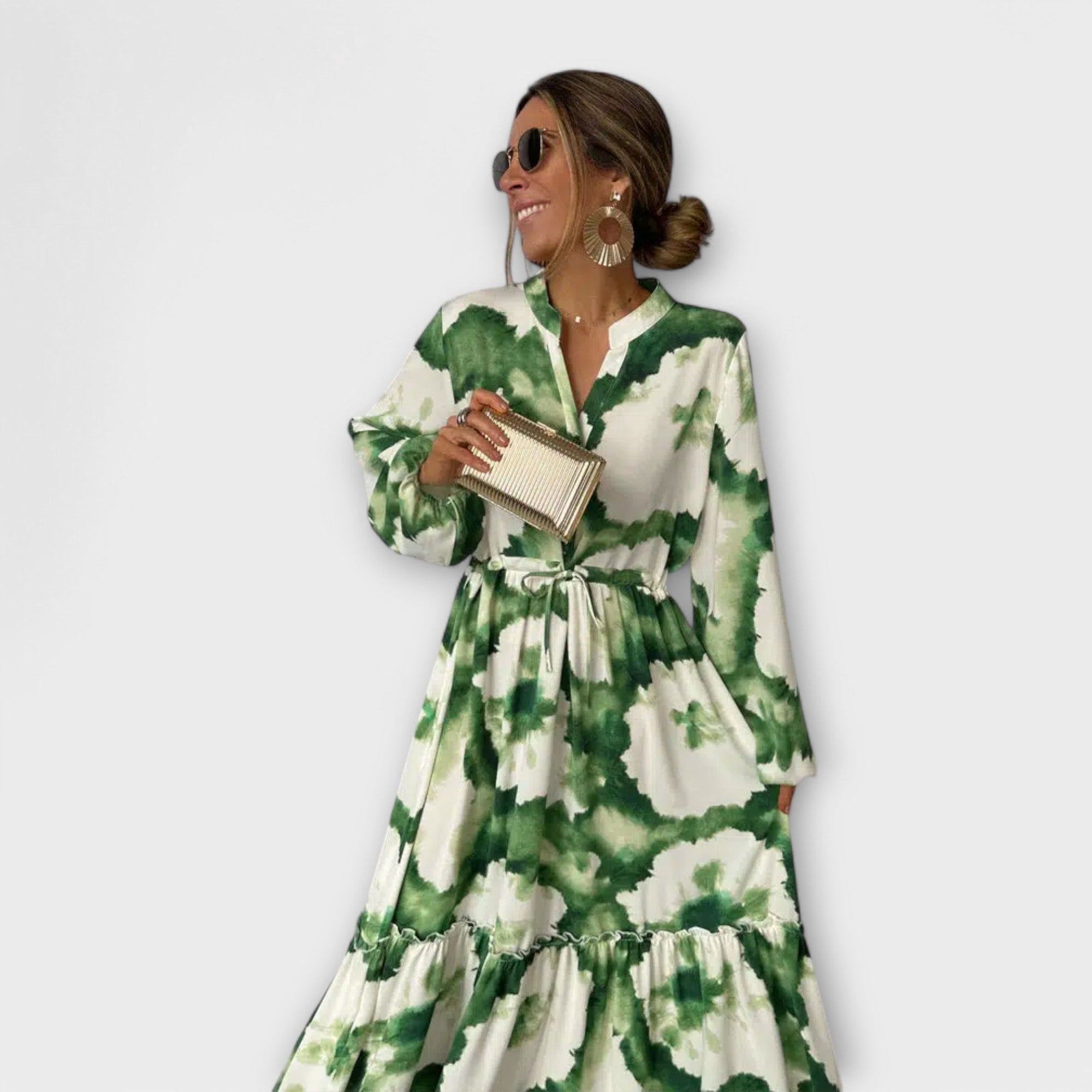 Élan Urbain™ | Maxi Robe Élégante à Manches Longues pour Femmes