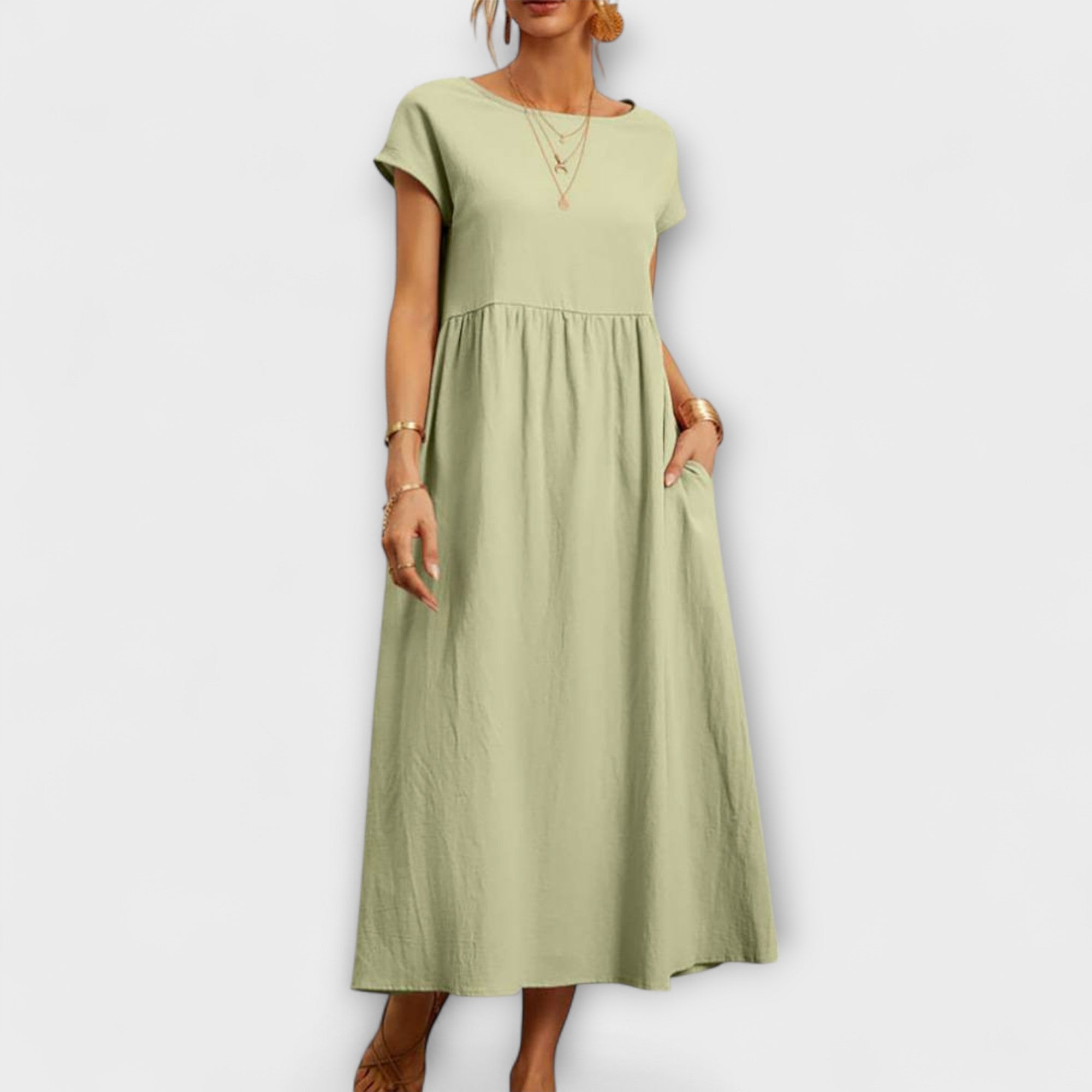 Élan Urbain™ | Robe Élégante à Encolure Ronde sans Manches pour Femmes