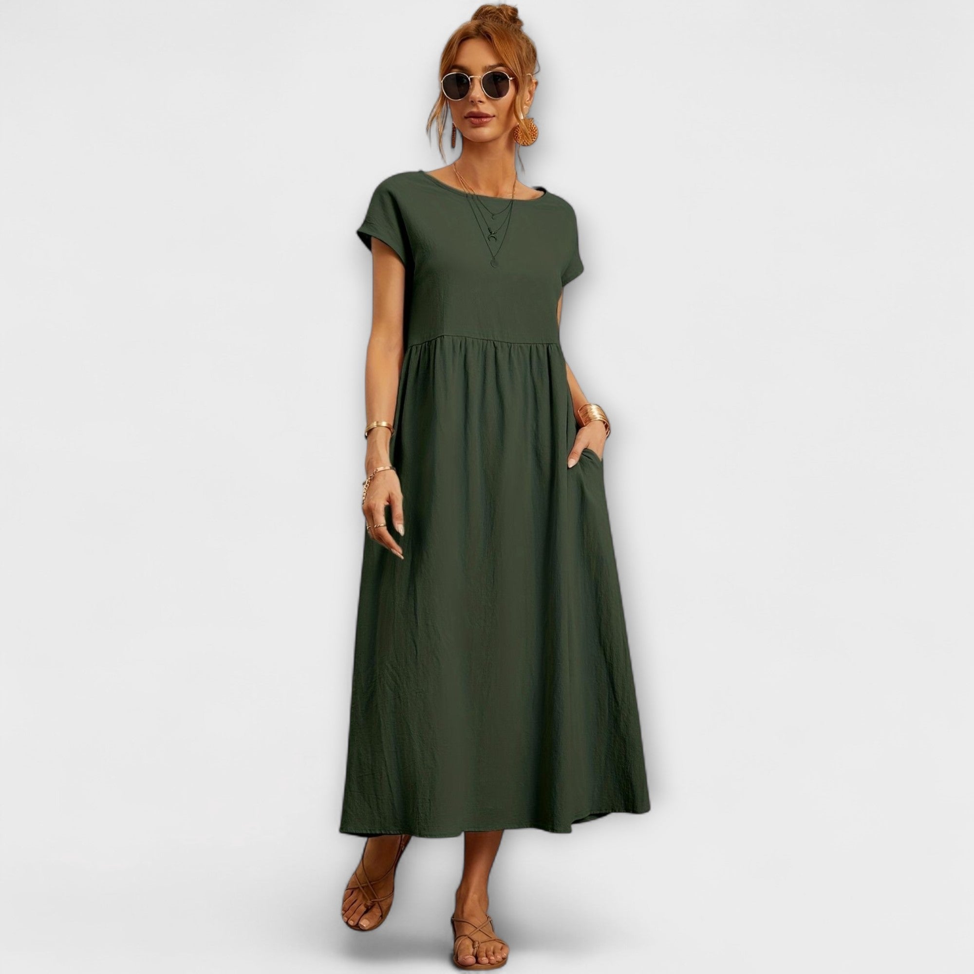 Élan Urbain™ | Robe Élégante à Encolure Ronde sans Manches pour Femmes