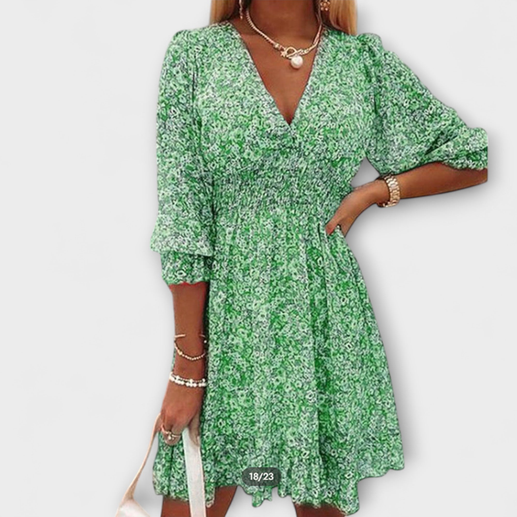 Élan Urbain™ | Robe Fleurie à Manches Bouffantes pour Femmes
